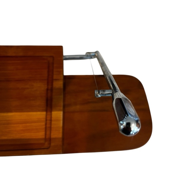 Vintage MCM Cheese Slicer Cutter Board with Japanese Wooden - Picture 5 of 7